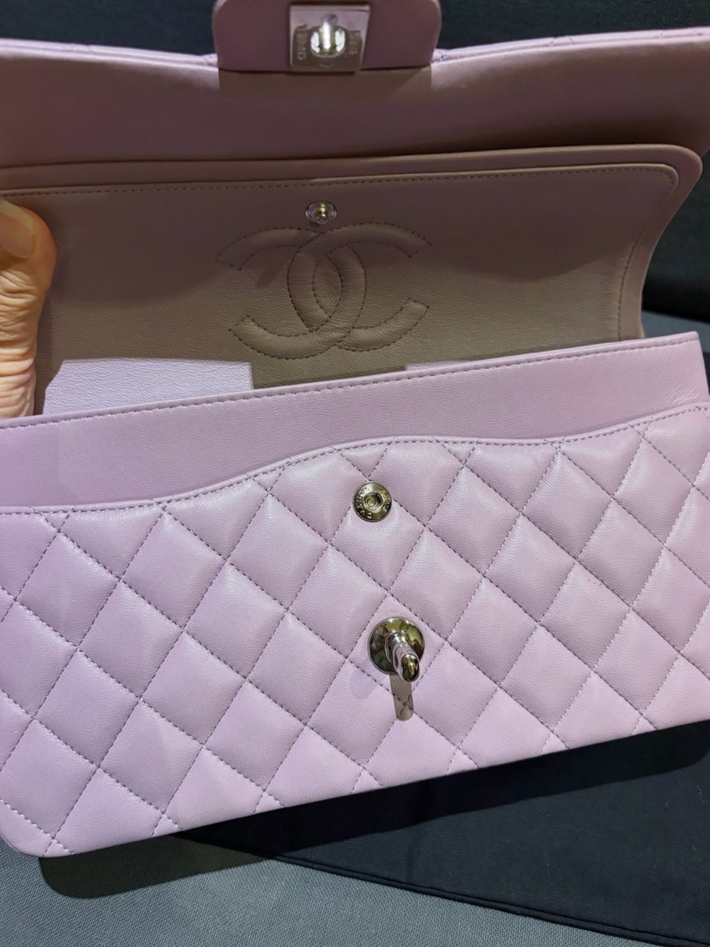 CHANEL Classic Flap Bag Pink Quilted Leather Chain Shoulder Bag - Picture 9 of 9